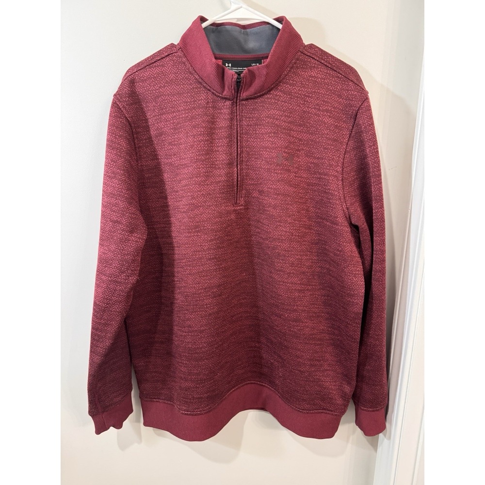 Under‎ Armour Loose Fit Cold Gear 1/4 Zip Pullover Men's Large Burgundy Heather